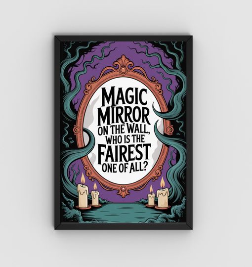 Magic Mirror On The Wall, Evil Queen, Disney Halloween Decor, Halloween Wall Art, Magic Kingdom, Living Room Decor, Disney Wall Art
