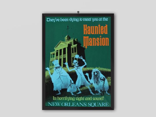 Disneyland 1969 The Haunted Mansion Advertising Poster. Disneyland Vintage Poster