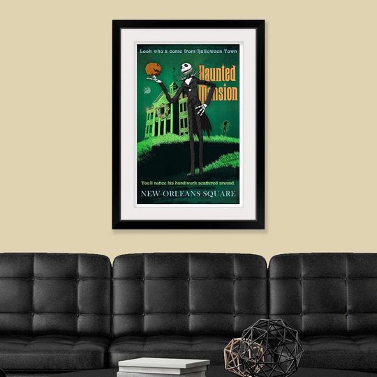 Disneyland Attraction Posters Decor - Vintage Haunted Mansion - Jack Skellington