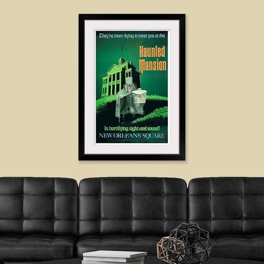 Disneyland Attraction Posters Decor - Vintage Haunted Mansion - Hatbox Ghost