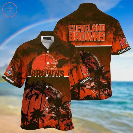 Cleveland Browns Hawaiian Shirt for Men Women, Tropical Aloha Football Shirt, football Game Day Outfit, Summer Beach Fan Gift