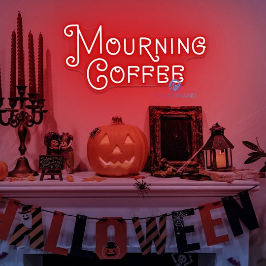Mourning Coffee Spooky Kitchen Neon Decor Dark Humor Gifts Offensive Home Decor Victorian Halloween Decor Haunted Home Gothic Coffee Cup