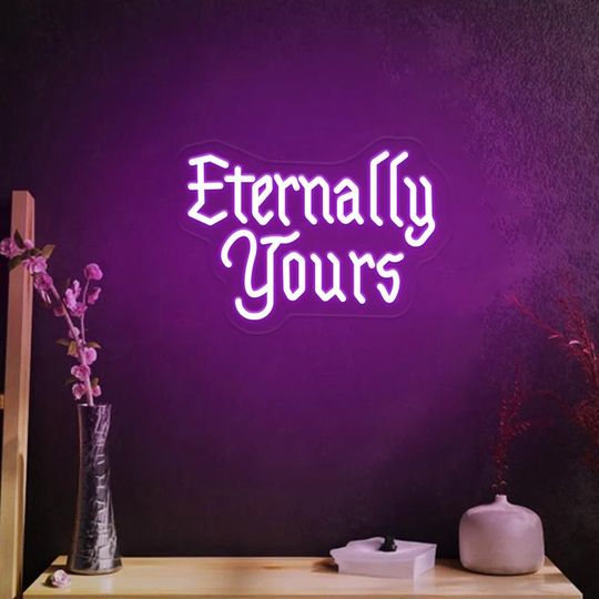 Eternally Yours Neon Sign,Gothic Wedding Gift,Spooky Halloween Gifts,Gothic Couple Anniversary Gift,Gothic Home Decor,Goth Wall Art Sign