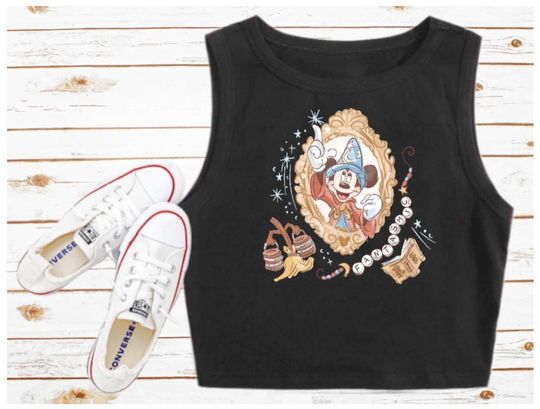 Mickey Mouse Crop Sorcerer Apprentice Mickey Fantasia Croptop Fantasmic croptop Disneyland WDW Disneyworld Friendship Bracelet