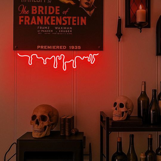 Dripping Blood neon Sign, Scary Halloween LED decor,Gothic Neon Sign,Horror Movies Gift, Dark Art Decor, Spooky sign,Horror Wall Hangings