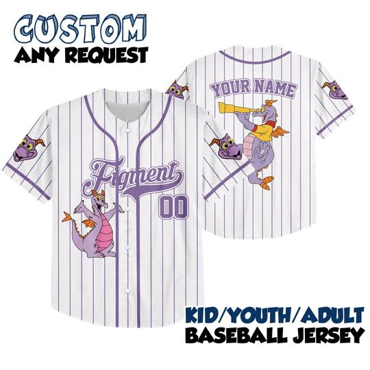 Custom Figment Little Spark Baseball Jersey