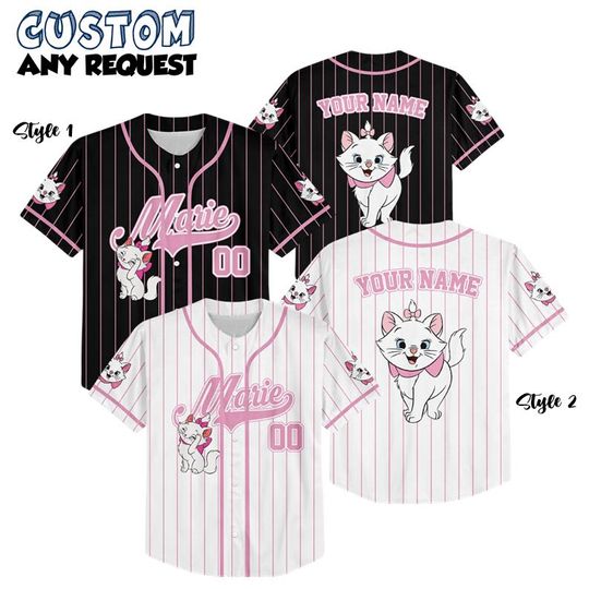 Custom Marie The Aristocats Baseball Jersey, Disney Marie Jersey