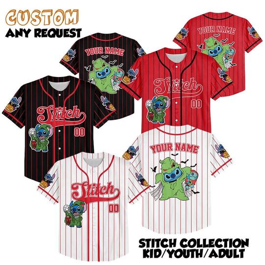 Custom Disney Stitch Halloween Collection Simple Baseball