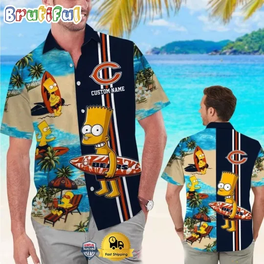 Custom Cartoon Chicagos Team Bearss Hawaiian Shirt For Men and Women