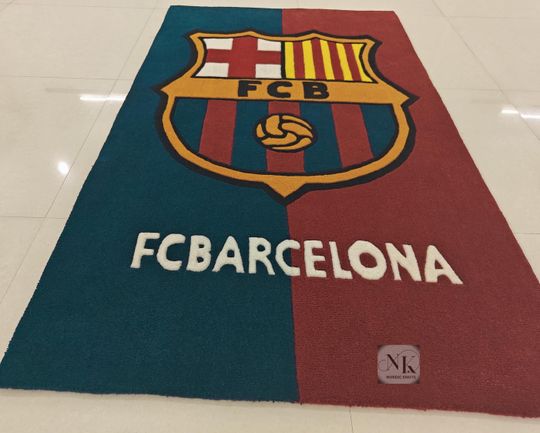 Barcelona Rug, Official Soccer Decor, Sports Theme Carpet, Gift for Football Fans