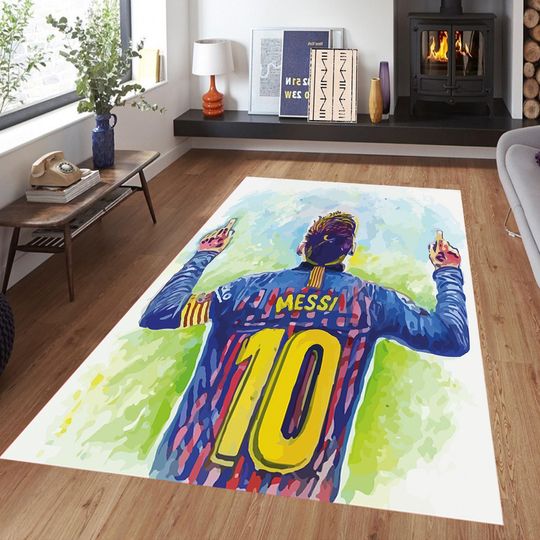 Messi Rug, Lionel Messi Rug, Soccer Ball Rug, Football Rug, Soccer Legend Number 10 Rug