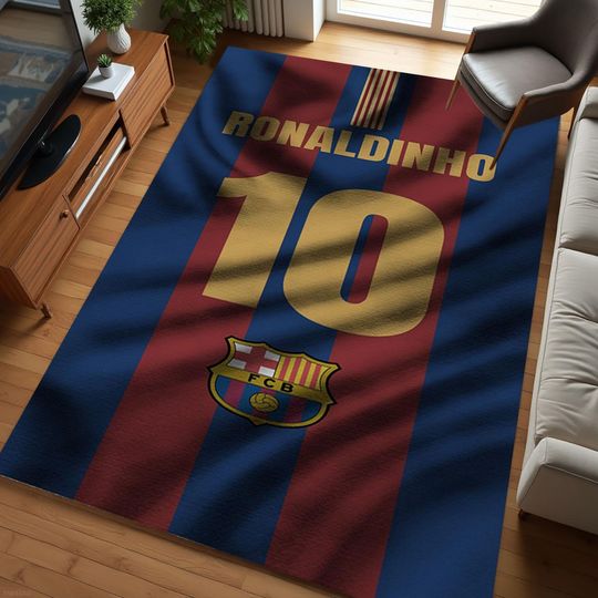 Ronaldinho Rug, Football Rug, Antislip Living Room Rug, Teen Room Rug, Home Decor