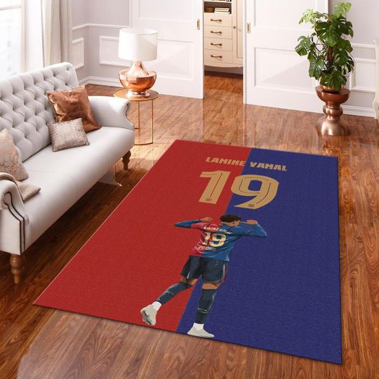 Lamine Yamal Rug, Star Boy Rug, Barcelona Football Rug, Catalans, Soccer Gift Rug