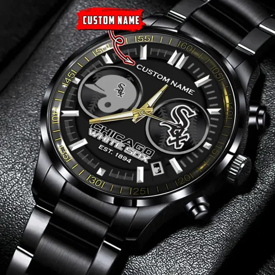 Custom Chicagos Team White Sox Baseball Stainless Steel Watch