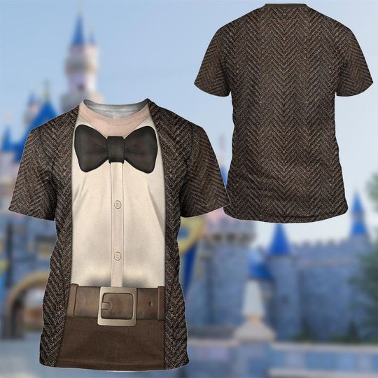 Disney Carl Fredricksen Cosplay Costume 3D Shirt, Up Halloween Costume For Family Group T Shirt, Man Movie Suit, Gift For Family
