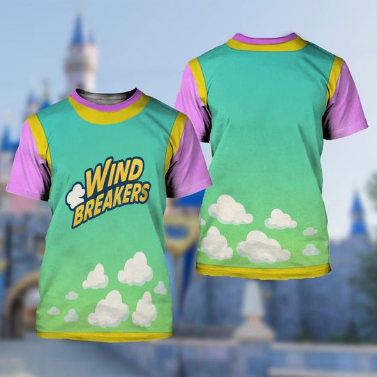 Disney Gale Cumulus 3D T-Shirt, Elemental All Over Print Shirt, Costume Shirt, Gale Cumulus Cartoon Cosplay Costume Shirt