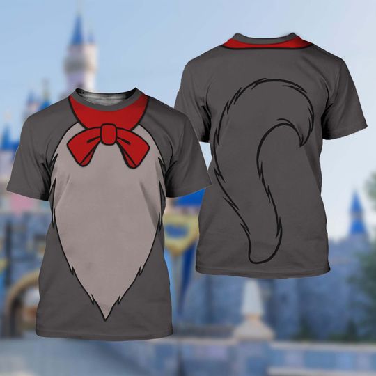 Disney Berlioz Cat 3D T-Shirt, The Aristocats All Over Print Shirt, Costume Shirt, Berlioz Cat Cartoon Cosplay Costume Shirt