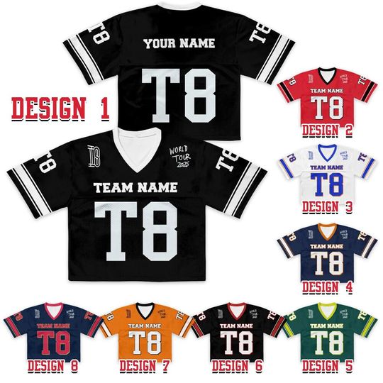 Personalized T8 Worldtour 2025 Croptop Baseball Jersey, Multi Color T8 Custom Concert Jersey, Concert Uniform, Croptop Y2K Tee 9825DN3