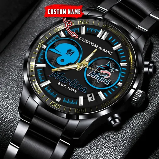 Miamis Team Marlins Stainless Steel Watch