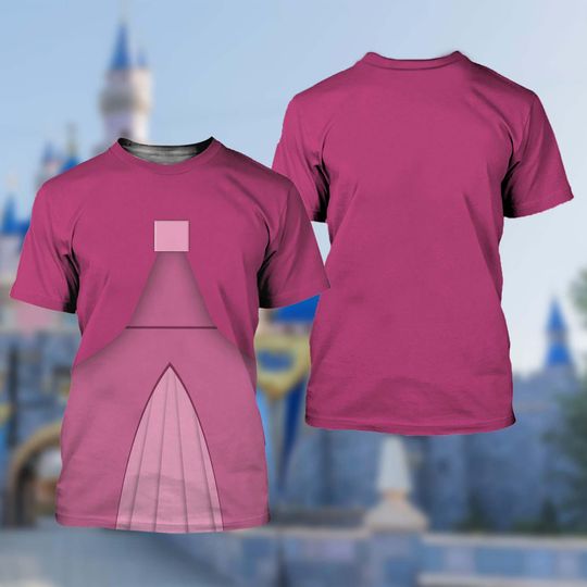Fairy Flora 3D Cosplay Costume T-shirt, Sleeping Beauty Shirt, Flora Sleeping Beauty Mom Daughter Tee, Fairy Flora Costume Shirt