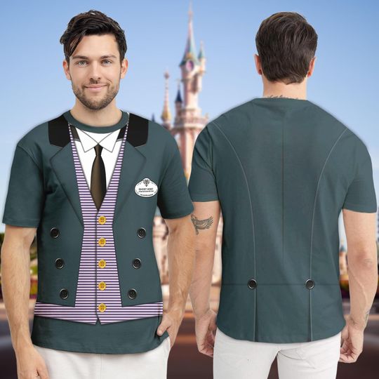 Haunted Mansion Men Butler 3D Shirt, Haunted Halloween Costume For Family Group T shirt, Horror Movie Shirt, Halloween Horror Cosplay