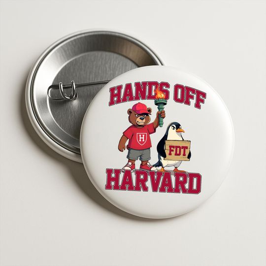Hand Off Protest Pin Buttons in 3 Sizes , Hands of Harvard Pin, Harvard Pin, Fdt Pin, Political Pin, Anti Trump Pin, Human Rights Pin