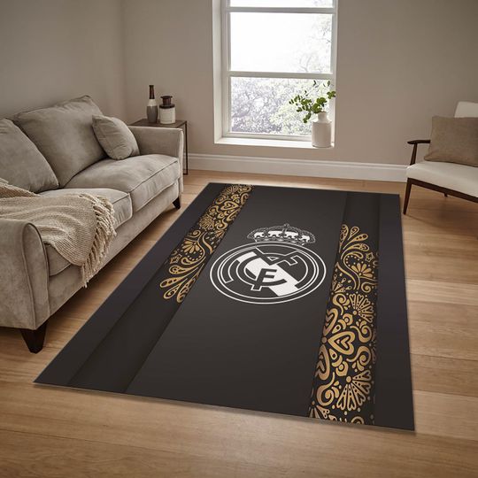 Rêal Madrid Rug, Football Rug, Teen Room Rug, Champions League Rug, Mancave Area Rug