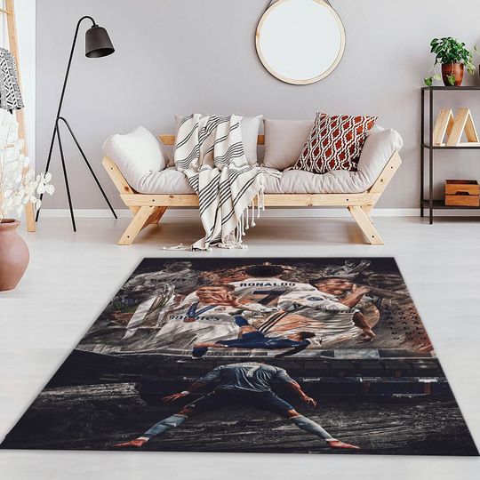 Ronaldo Rug, GOAT Rug, Legendary Player, Cristiano Ronaldo Rug, Real Madrid Rug