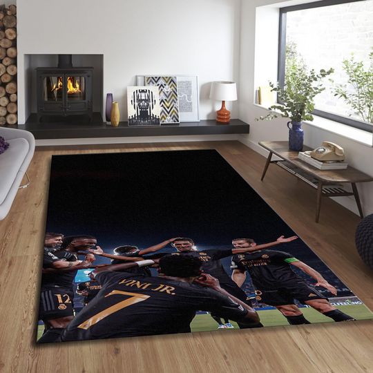 Rêal Madrid Rug, Football Team Rug, Soccer Rug, Vini Junior, Game Room Rug