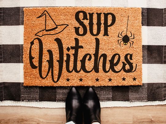 Sup Witches Doormat, Halloween Doormat, Halloween Door Ma,t Spooky Halloween Door Mat, Halloween Decor, Halloween Witch Doormat, Witches Mat