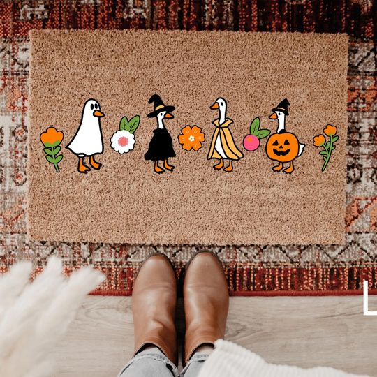 Spooky Goose Halloween Doormat, Funny Goose Decor, Halloween Door Mat, Welcome Mat, Funny Halloween Doormat, Spooky Doormat, Halloween Decor