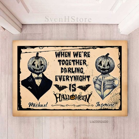 Doormat When We're Together-Personalized Halloween Doormat-Family Halloween Mat-Housewarming New Home-Custom Door Mat-Couples Welcome Mat