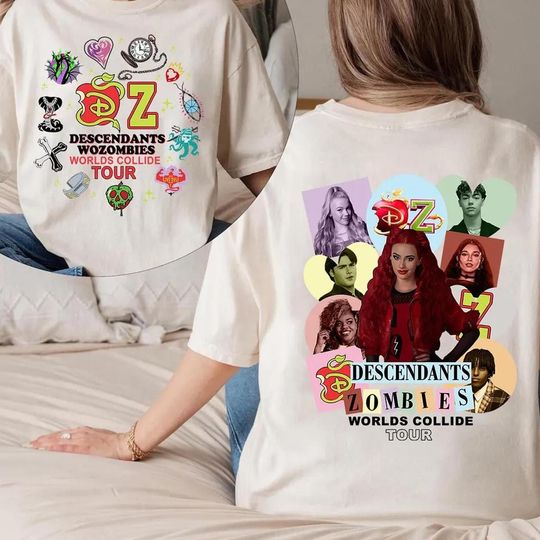 Discover Retro Descendants Zombies World Tour Matching Shirt, Disney The Rise Of Red Group Shirt, Descendants Concert,Summer Music Festival 2025 Trip
