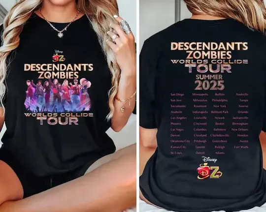Retro Descendants Zombies World Tour Matching Shirt, Disney The Rise Of Red Group Shirt, Descendants Concert,Summer Music Festival 2025 Trip