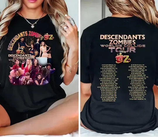Discover Retro Descendants Zombies World Tour Matching Shirt, Disney The Rise Of Red Group Shirt, Descendants Concert,Summer Music Festival 2025 Trip