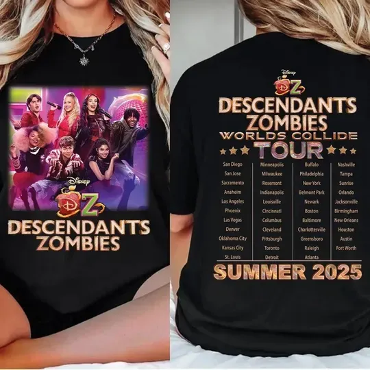 Retro Descendants Zombies World Tour Matching Shirt, Disney The Rise Of Red Group Shirt, Descendants Concert,Summer Music Festival 2025 Trip