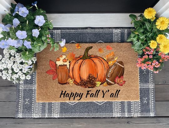 Tis The Season Welcome Mat, Pumpkin Spice, Autumn Decor, Autumn Welcome Mat, Fall Decor, Housewarming Gift, Front Door Mat, Outdoor Mat