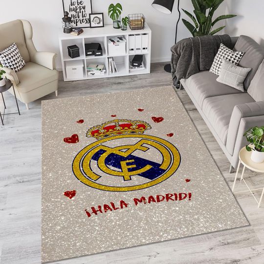 Rêal Madrid Rug, Teen Room Rug, Soccer Rug, Champions Rug, Living Room Rug