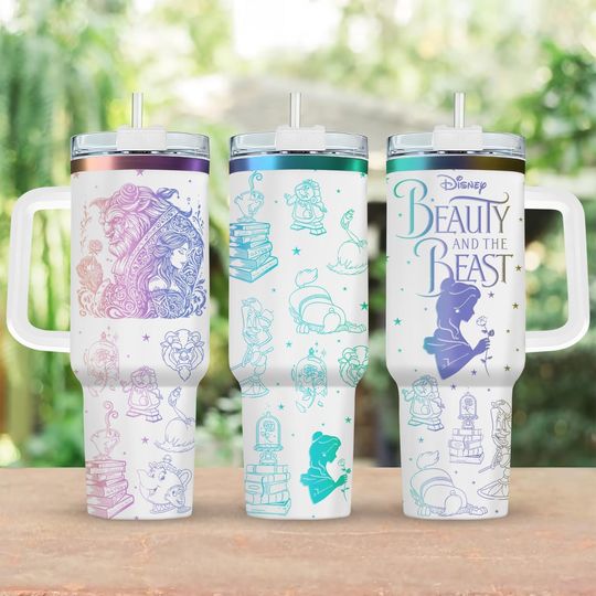 Beauty And The Beast Engraved Tumbler, Disney Movie Laser Tumbler