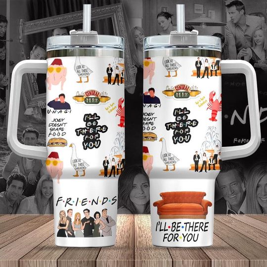 Friends Tv Show 40oz Tumbler, Central Perk Coffee Chandler Monica Rachel Joey Tumbler