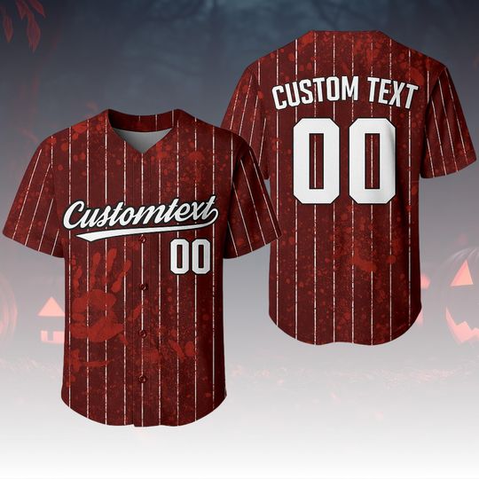 Personalized Halloween Horror Baseball Jersey, Spooky Scary Shirt