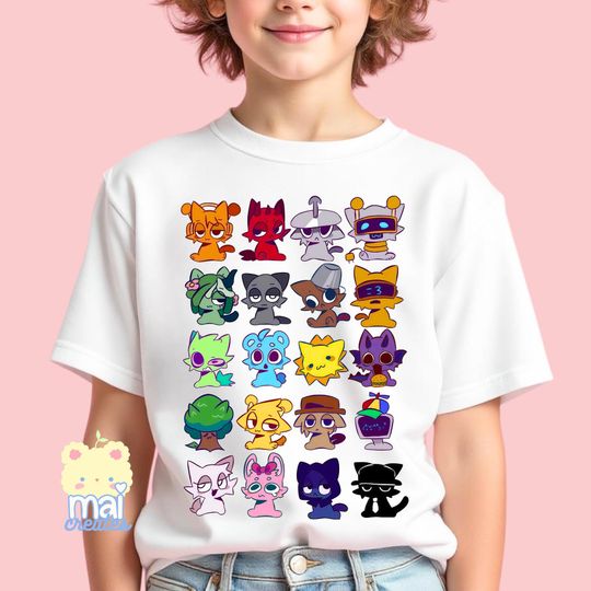 Roblox | Sprunki Unisex Youth T-Shirt | Video Gamer Boys Girls Birthday Gift Present | Characters Grey Tunner Vineria