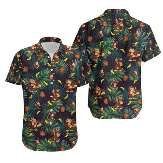 Donkey Kong Nintendo Video Games Hawaiian Shirt Funny Aloha Shirts for Men