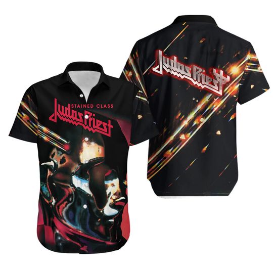 Judas Priest Stained Class Album Cover Hawaiian Shir