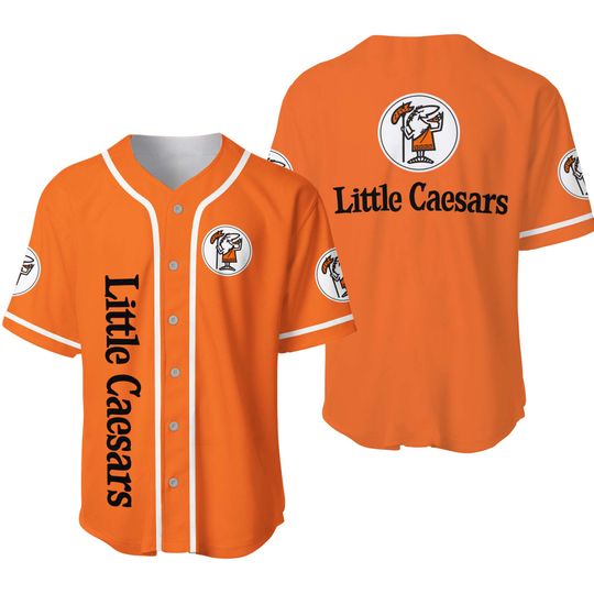 Little Caesars Orange Baseball Jersey