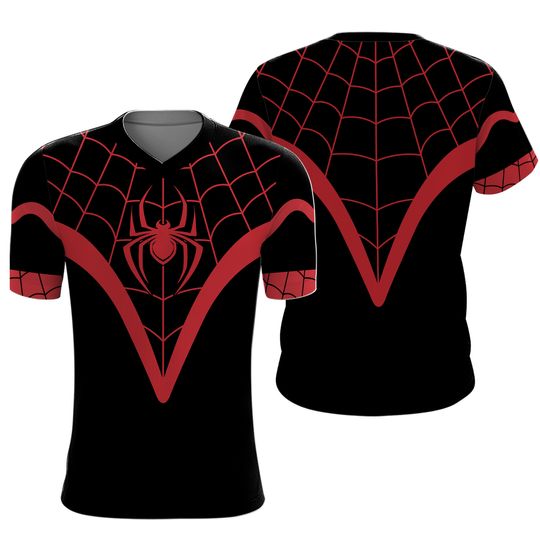 Miles Morales Halloween Costume 3D Shirt, Spidey And Amazing Friends Cosplay, Spidey Pin Birthday Boy Gift, Disney Superhero Costume