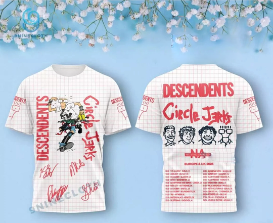 Descendents Circle Jerks Europe And Uk 2025 3D T-Shirt