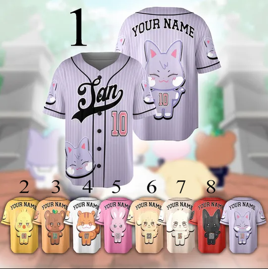 Custom Ateez Aniteez Characters Baseball Jersey, Ateez In Your Fantasy Kpop Shirt