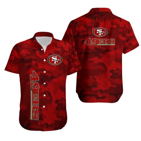 49ers San Francisco Men's Hawaiian Shirts Button Short Sleeve Shirt Loose Tops