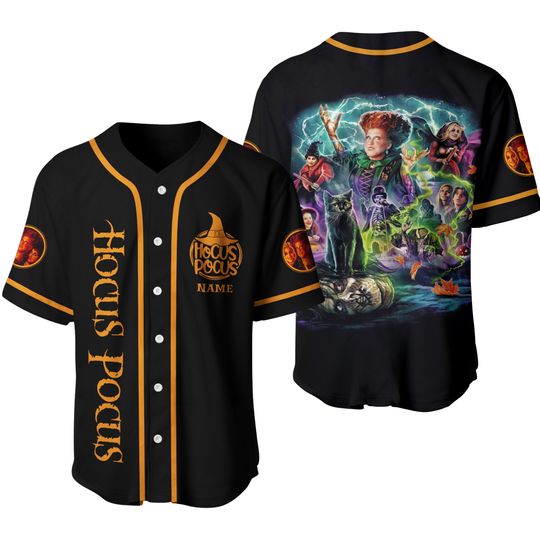 Personalized Hocus Pocus Sanderson Sisters Halloween Baseball Jersey Shirt